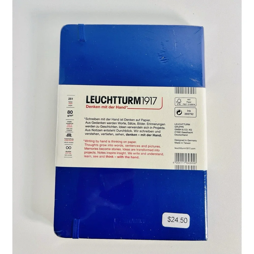 Leuchtturm 1917 Hardcover Dot Grid Notebook - Blue - A5 Medium - NEW SEALED
